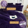 thumbnail image 7 of XeGe Luxury Plush Shaggy Duvet Cover Set, Ultra Soft 3 Pieces Fluffy Comforter Cover Set, Faux Fur Fuzzy Bedding Set (1 Furry Duvet Cover+2 Throw Pillow Shams), Zipper Closure (Queen, Purple), 7 of 7
