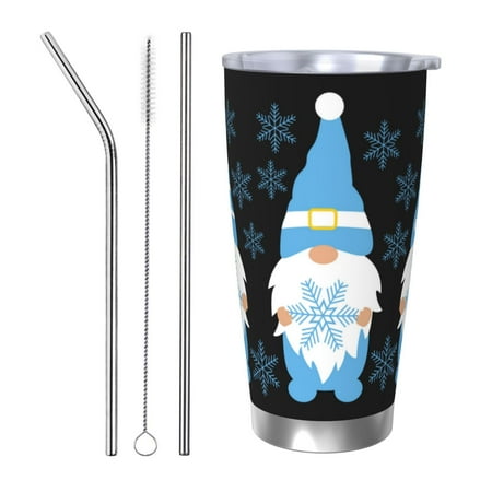 

Tideii Christmas Gnome Snowflake for 20OZ Car Cup Stainless Steel Cold and Hot Cup with Lid Suitable for Outdoor and Home Unisex-Straw Three-piece Set