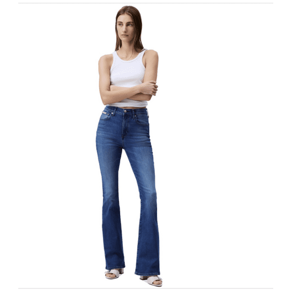 Calvin Klein Jeans Women's High-Rise Flare Stretch Jeans - Lapis