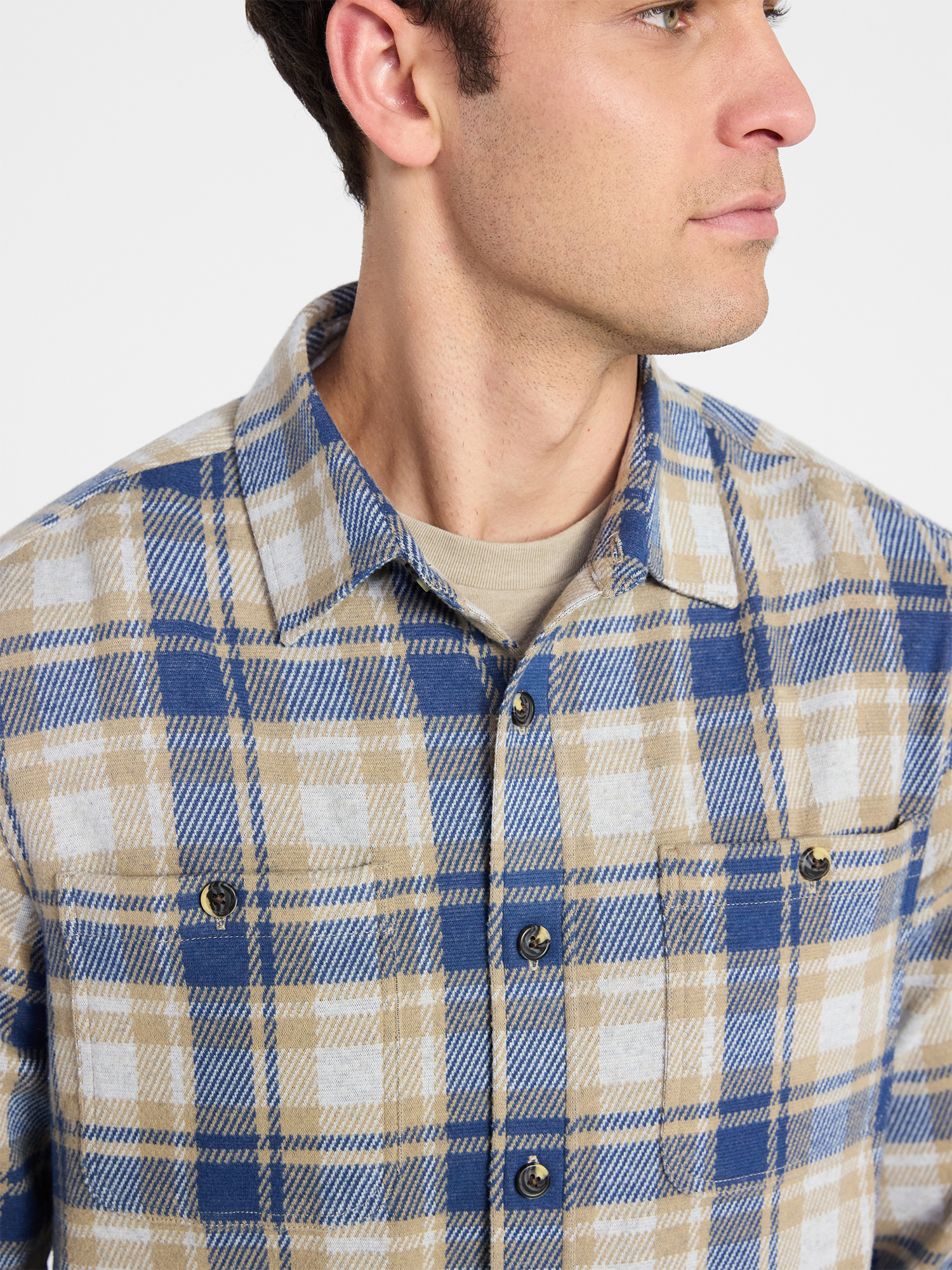 George Men's & Big Men's Knit Overshirt with Long Sleeves, Sizes S-3XL