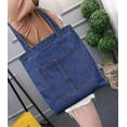 thumbnail image 2 of HMSHA Women's Fashion Denim Shoulder Bag Large Hobo Retro Top Handle Bag Satchel, 2 of 5