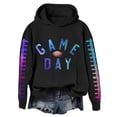 thumbnail image 1 of WZXFASHION Chandail en Molleton de Football pour Femmes Imprimé Graphique Dimanche Décontracté Manches Longues Col Rond 2025 Chandail d'Automne 50 % de Réduction Liquidation Chandail en Molleton à Fermeture Éclair, 1 of 4
