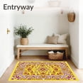 thumbnail image 3 of ODIKA 8'x10' Machine Washable Non-Slip Area Rug, Elegant Floral Mosaic Featuring Interlaced Bloom and Vine Motifs High Traffic Rug, Yellow, 663172, 3 of 7