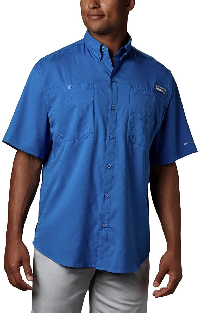 Columbia PFG Mens XLT Blue Tasmiami ll UPF 40 Short Sleeve Casual Shirt NWT 