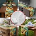 thumbnail image 6 of Sunflower Butterfly Table Runner 72 Inches Long,Retro Green Yellow Pastoral Floral Cotton Linen Table Runners Dresser Scarves,Decorative Tabletop Scarf Furniture Cover for Home Dinner Party 13"x72", 6 of 8
