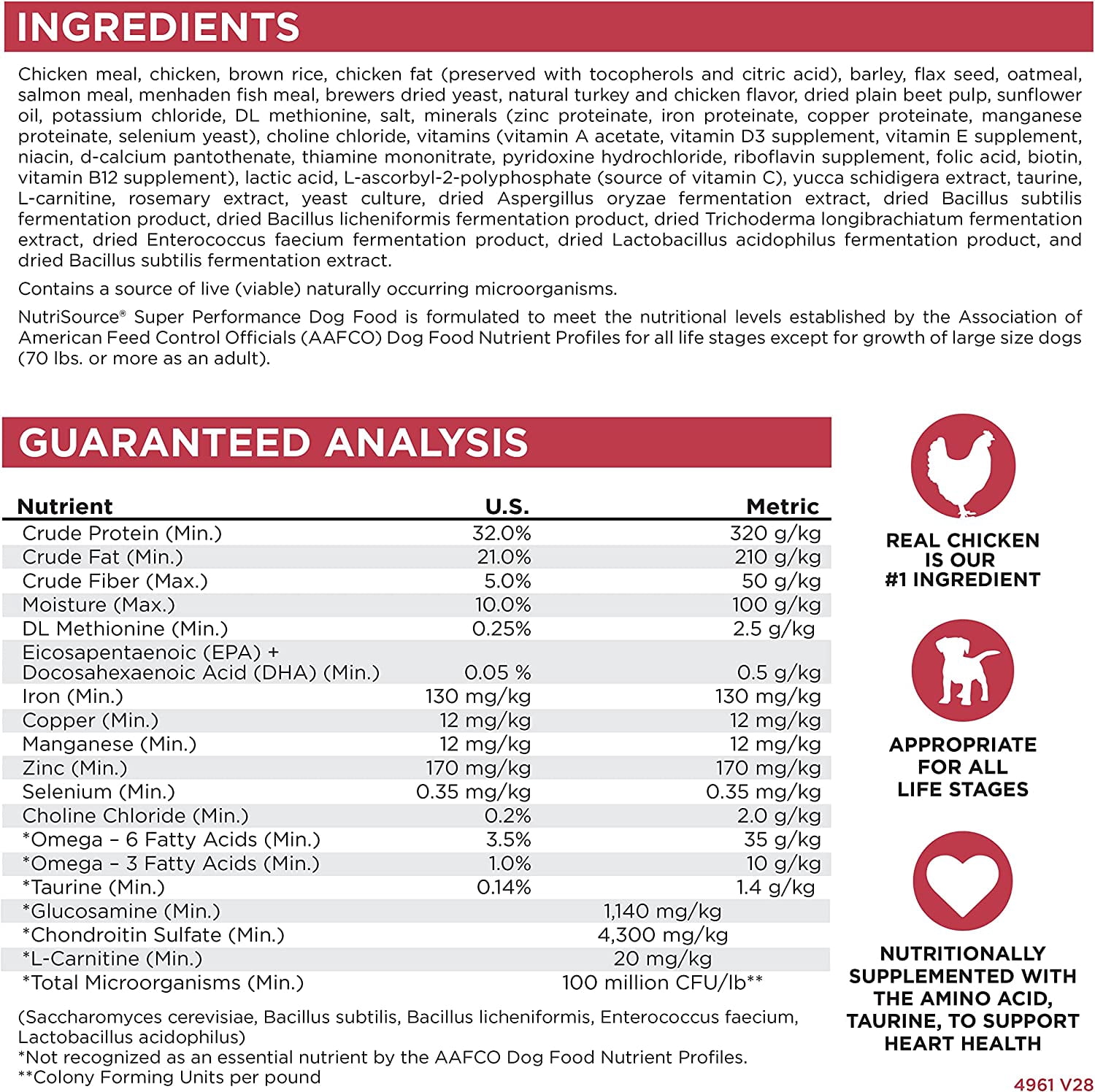 NutriSource Super Performance Dry Dog Food, Chicken and Rice, 40LB