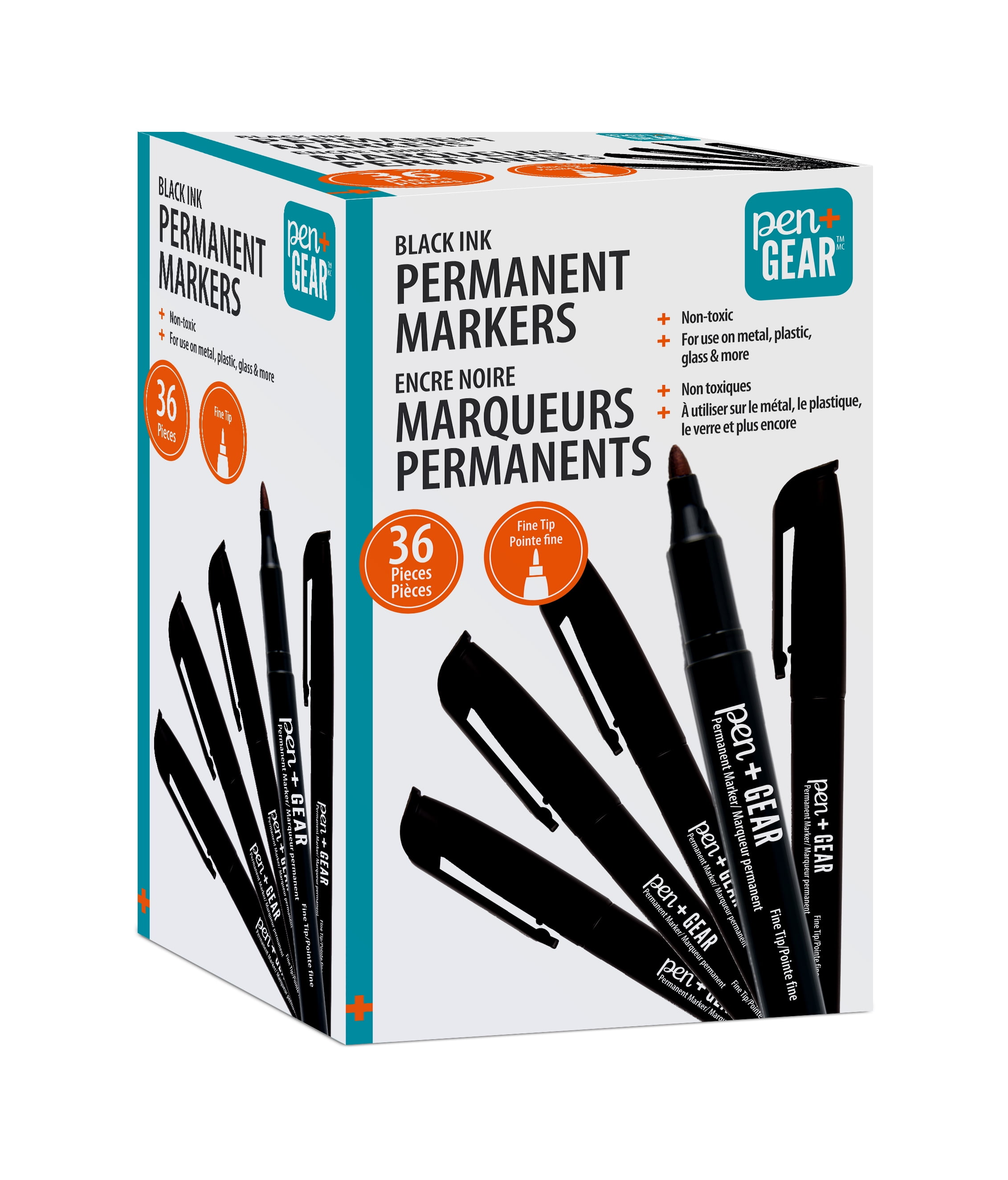 Pen+Gear Permanent Markers, Fine Tip, Black, 36 Count, Pen+Gear Permanent Markers, Fine Tip, Black, 36 Count