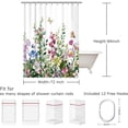 thumbnail image 3 of Floral Shower Curtain Flower Shower Curtain for Bathroom Colorful Plant Botanical Wildflower Flowered Shower Curtains with 12 Hooks Decorative Fabric Leaf Greenery, 72" W x 84" H, 3 of 5