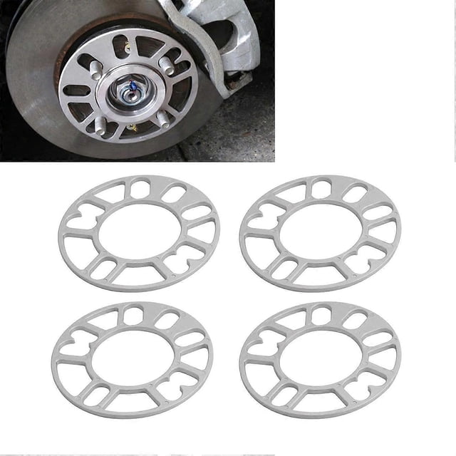 4Pcs Aluminum Wheel Spacers Shims Plate Auto Wheel Spacers 5mm Stud for 4X100 4X1143 5X100 5X108 5X1143 5X120