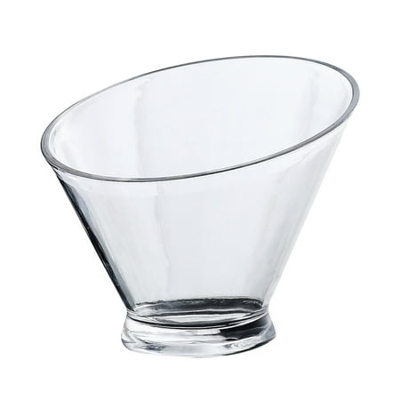 

Acrylic Slant Salad Bowl Clear Snack Container Food Serving Bowls for Dessert Fruit Vegetable (19cm)