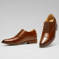 thumbnail image 4 of CMR CHAMARIPA Mens Elevator Dress Shoes - Brown Cowhide Leather Oxford Shoes That Make You Taller 3.15 Inches / 8 CM, 4 of 9