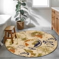 thumbnail image 3 of Vintage Globe Round Area Rug 3.3Ft Washable Circle Rugs for Dining Room Table, Abstract Travel Adventure Compass Non-Slip Carpet Floor Mats Indoor Outdoor Carpet Runner Aesthetic Home Decor, 3 of 8