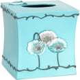 thumbnail image 1 of Popular Bath Poppy Fields Decorative Tissue Box, Aqua, 2x8x8 Inches, 1 of 1