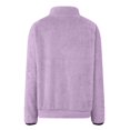 thumbnail image 7 of Gvdentm Womens Jackets Casual Women Sherpa Fleece Pullover Quarter Zip Long Sleeve Fluffy Soft Sweaters Jacket Plus Size Winter Coats with Pockets Purple,XL, 7 of 7
