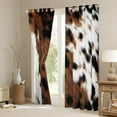 thumbnail image 3 of Manfei Cattle Hide Cowhide Black Out Curtains,Rustic Farmhouse Cabin Curtains Pack of 2 (42x63 Each),Brown White Black Bedroom Curtains For Children,Breathable Home Decor, 3 of 6