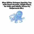 thumbnail image 2 of Blue Glitter Octopus Squishy Toy with Pearl Accents, Single Piece, for Kids (3+) and Adults Relaxation, Squeeze Toy, 2 of 3