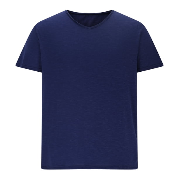Blusas y camisas de manga corta con cuello en V para hombre, informales, elásticas, de manga corta, transpirables, con cuello en V y corte ajustado.