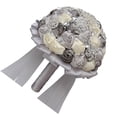 thumbnail image 3 of 1 pieza de ramo de novia para boda, ramo de flores para boda, ramo de novia para novia (blanco + plata + gris oscuro), 3 of 5