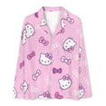 thumbnail image 4 of Hello Kitty Women Pajamas Set Long Sleeve Sleepwear Button Down Nightwear Soft Pjs Set with Pockets, 4 of 7