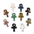thumbnail image 5 of 10 pc Natural Mixed Gemstone Pendants Ankh Cross Charms 29.5~30x20x5~5.5mm Hole: 5mm Material: Natural Gemstone, 5 of 5