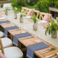 thumbnail image 3 of Farmhouse Navy Blue White Striped Cloth Napkins, Modern Stripes Washable and Reusable Dinner Napkins Set of 4, Table Napkin for Kitchen Party Birthday Wedding Hotel Housewarming 20"x20", 3 of 8