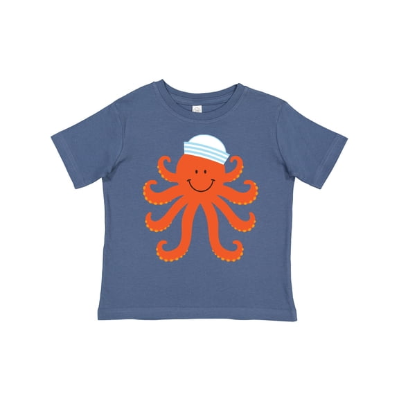 Inktastic Orange Octopus Cute Sea Creature Nautical Boys or Girls Toddler T-Shirt