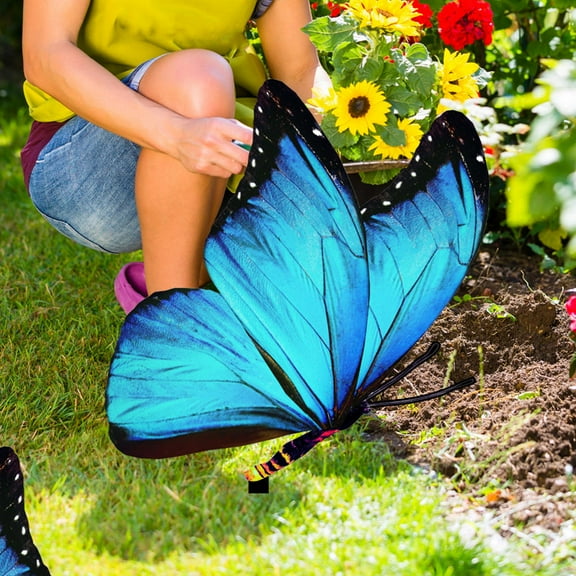 HEMOTON Skyblue Acrylic Butterflies Garden Stake for Decor Feel in Yard or Lawn 8.5 inches