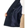 thumbnail image 7 of MODA NOVA Juniors Notched Lapel Double-Breasted Pocket Mid Thigh Overcoat, 7 of 7