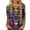 19-Multicolor, variant on Cavosen Mardi Gras Women's 3/4 Sleeve Tops Dressy Holiday Carnival Crewneck Blouse Mask Graphic Print Tops Festival Stylish Shirts Loose Athletic Tees Party Shrove Tuesday T-Shirts M