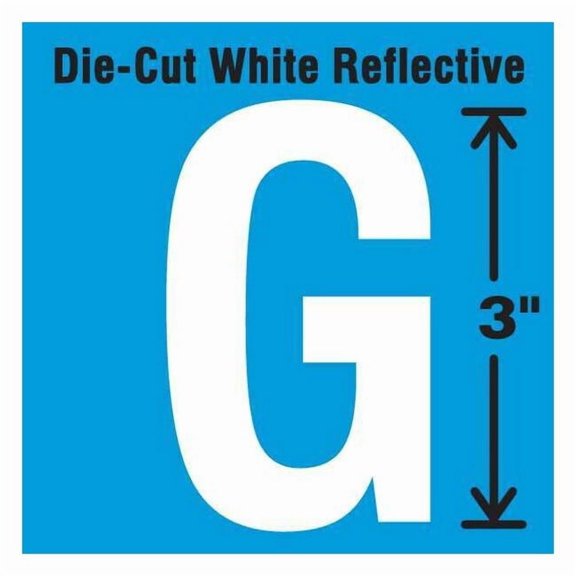 Stranco Die-Cut Refl. Letter Label,G,3In H,PK5 DWR-3-G-5