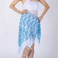 thumbnail image 4 of Triangle Sequin Fringe Mesh Dance Hip Scarf Scarves Belt Skirt Christmas Gift, 4 of 5