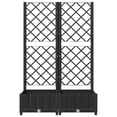 thumbnail image 4 of vidaXL 31.5"x15.7"x47.8" Black PP Solid Print Planter Boxes with Trellis, 4 of 7