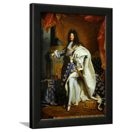 Louis XIV, King of France (1638-1715) in Royal Costume, 1701 Framed Print Wall Art By Hyacinthe