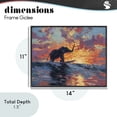 thumbnail image 3 of Sunset Surf Elephant Black Framed Giclee Art, design by Ziwei Li, 3 of 9