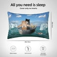 thumbnail image 6 of Bingfone Two Brave Cats Are Floating On The Sea Iceberg Print Satin Pillowcase for Hair - Standard Size with Zipper Silky & Soft Pillow Covers,20x30 inches, 6 of 8