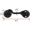 thumbnail image 4 of GFDYREE (2 Pack) 4" Privacy Hook and Eye Latch Easy Lock for Barn Door, Black, 4 of 5