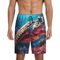 thumbnail image 1 of Fotbe Colorful Ocean Sea Turtle Pantalones Cortos de Pijama para Hombre, Ropa de Dormir, Pantalones de Pijama Cortos para Hombre-XX-Large, 1 of 6