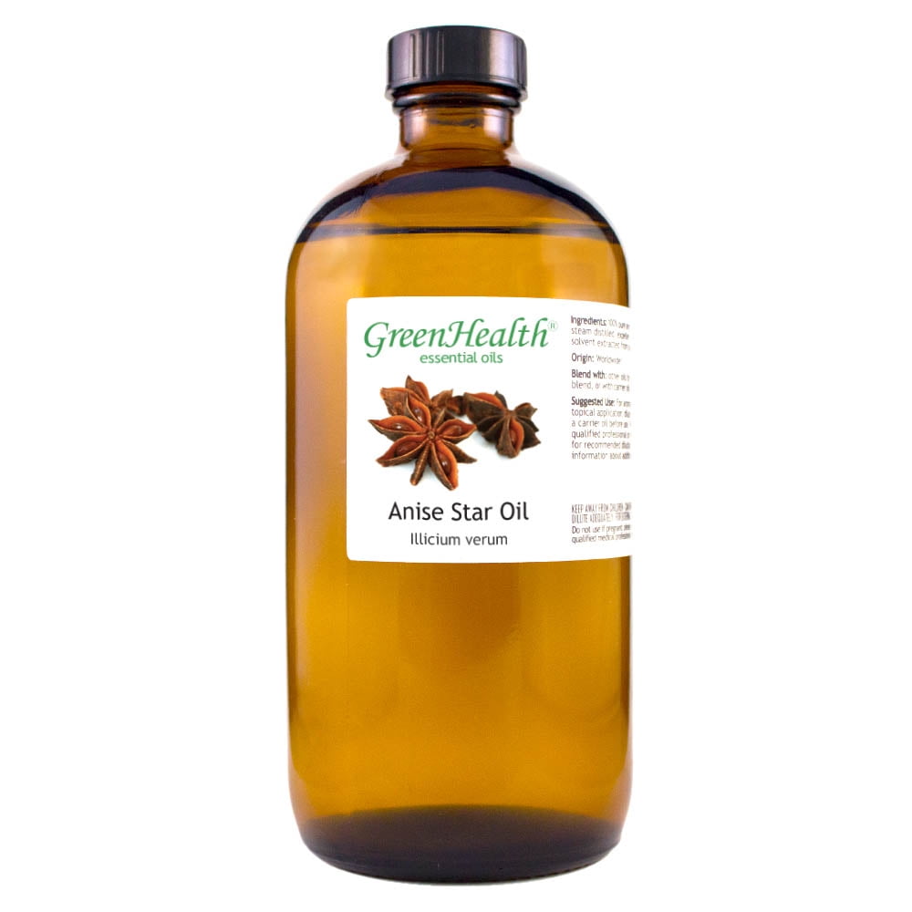 Anise Star Essential Oil 16 fl oz (473 ml) Glass Bottle w/ Cap 100