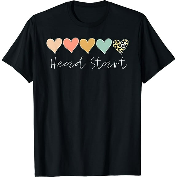 Leopard Hearts Teacher Student, Head Start T-Shirt