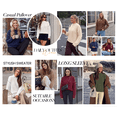 thumbnail image 6 of BTFBM Womens Oversized Sweaters Contrast Chunky Knit Sweater Loose Fit Mock Neck Long Sleeve Tops, Soft Cozy Knitwear, Fall Fashion, Casual Winter Clothing, Daily Going Out Outfits, 6 of 9