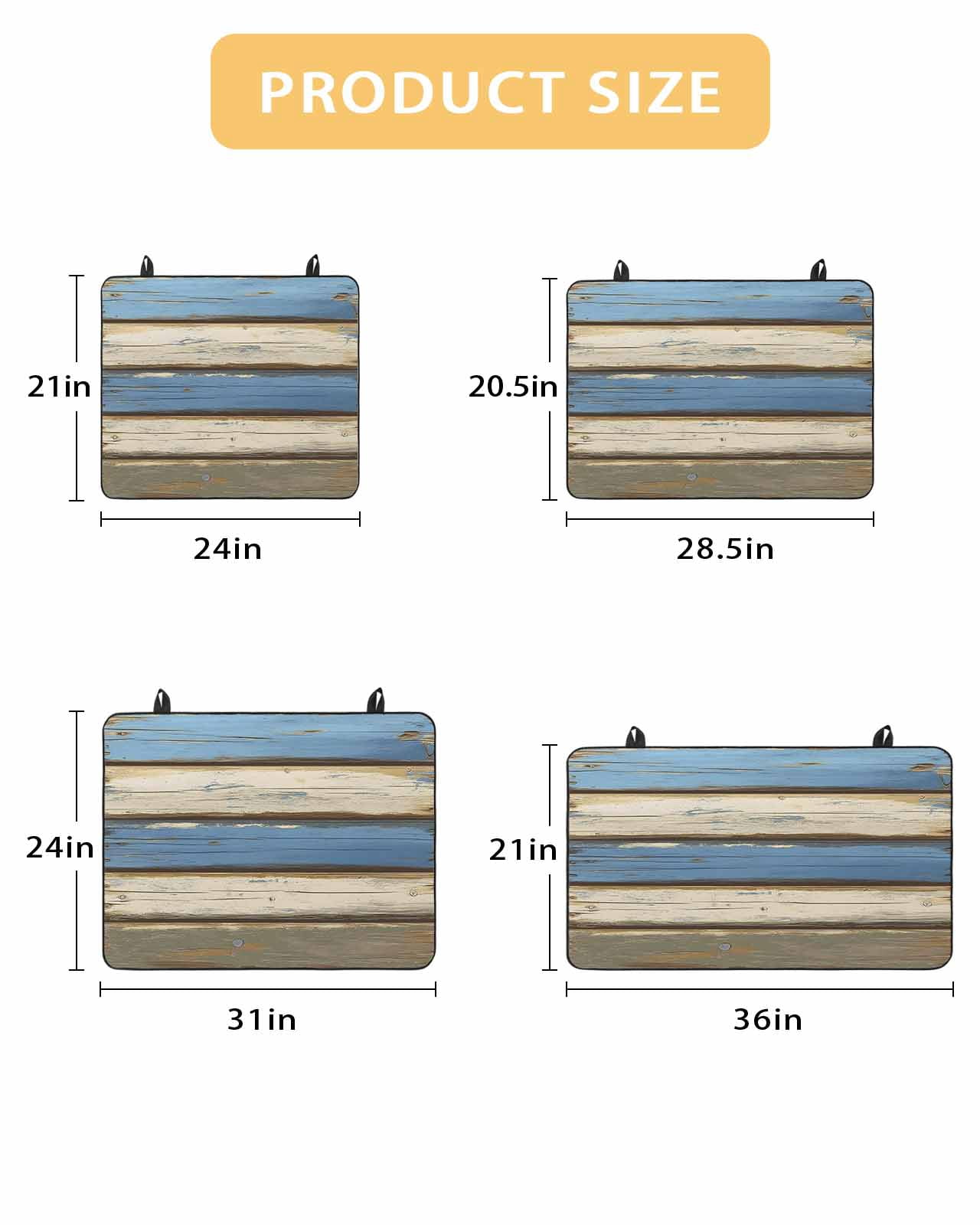 nqOlkjepod Large Induction Cooktop Protector Mat 36"x21", Blue Beige Wood Grain Stove Top Covers for Electric Stove, Modern Shabby Chic Board Stove Burner Cover Mats, Glass Top Stove Cover