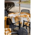 thumbnail image 5 of Outdoor Tablecloth with Umbrella Hole for Patio/Picnic/Party/Camping, Orange Grey Waterproof Table Cloth Square Cover Washable, Vintage Minimalist Abstract Gradient Art (60"x 60"), 5 of 8