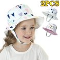 thumbnail image 1 of Baby Sun Hat Print Pattern Reversible Kids Boy Girls Hat UPF 50+ Sun Protection Beach Bucket Hat Wide Brim, 1 of 8