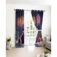 thumbnail image 3 of Christmas Blackout Curtains for Bedroom/Living Room, Thermal Insulated Kitchen Curtains, Santa Deer Fireworks Snowflake Xmas Grommet Darkening Window Treatment Drapes 27.5"x39"x2, 3 of 8