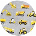 thumbnail image 2 of TEMBR Round Rug,Trucks Large Non Slip Super Soft Plush Area Rug for Kids Room Playroom Nursery Bedroom, Educational Washable Circular Floor Mat for Home Room Decorative(39.4"), 2 of 7