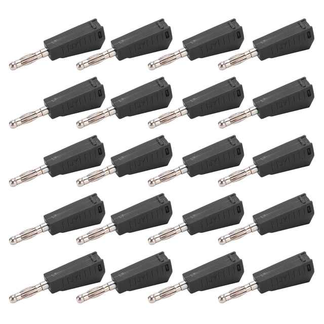 20 piezas conector Banana 4mm/0,16 pulgadas baja pérdida de señal de transmisión corriente estable compacto conector eléctrico conveniente negro