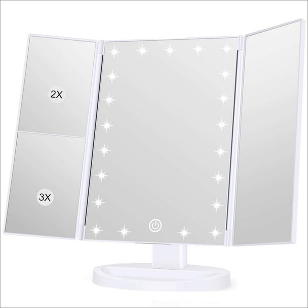 KOOLORBS Makeup 21 Led Vanity Mirror with Lights, 1x 2x 3x Magnification, Touch Screen Switch