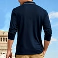 thumbnail image 4 of ZCFZJW Men's Athletic T-Shirt Long Sleeve Golf Shirts Lightweight Casual Fall Spring Quick Dry 3-Button Long Sleeve Work Fishing Tees Tops Navy XXL, 4 of 7