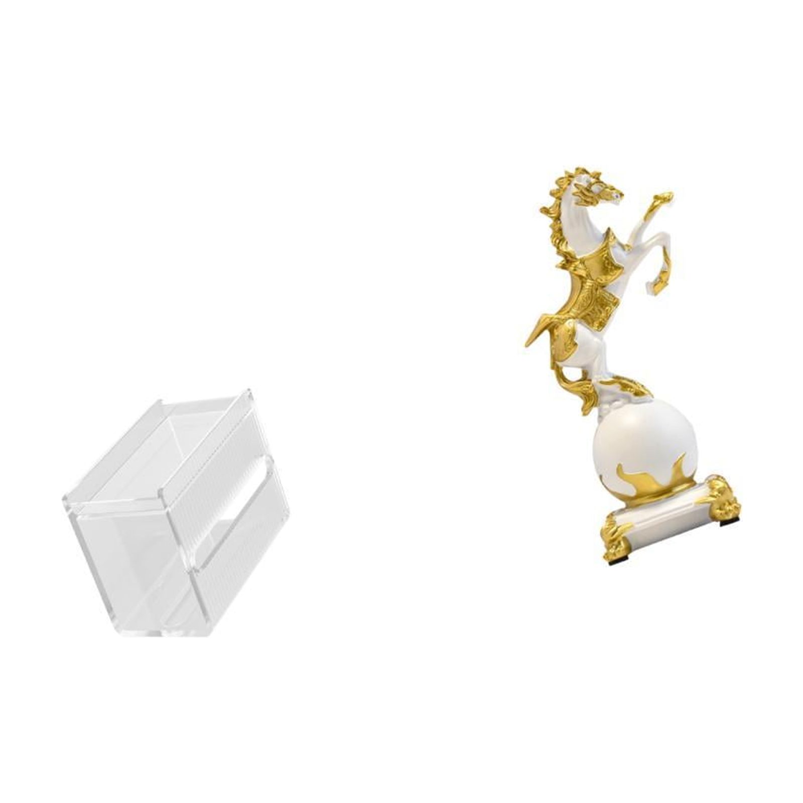 Fiocias Acrylic Horse Toilet Paper Dispenser Modern Tissue Holder Animal Sculpture Wall Mounted Figurine Tabletop Ornament Bedroom Centerpiece Living Room Des