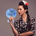 thumbnail image 3 of Magnetic Closure Folding Hand Fan for Dance & Performance - Ancient Style Hanfu Accessory Theatre Prop Decor Gift, Durable Polyester Fan for Adults Kids, 3 of 8
